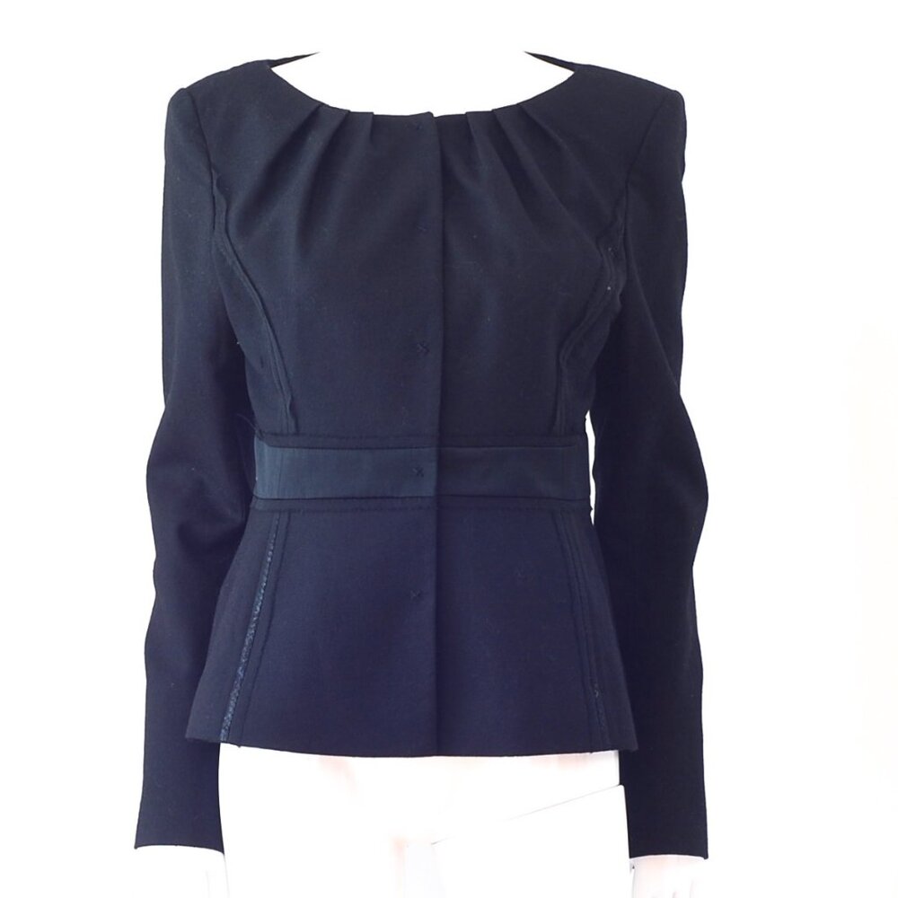 Philosophy Di Alberta Ferretti Black Wool Jacket With Trim - Italy